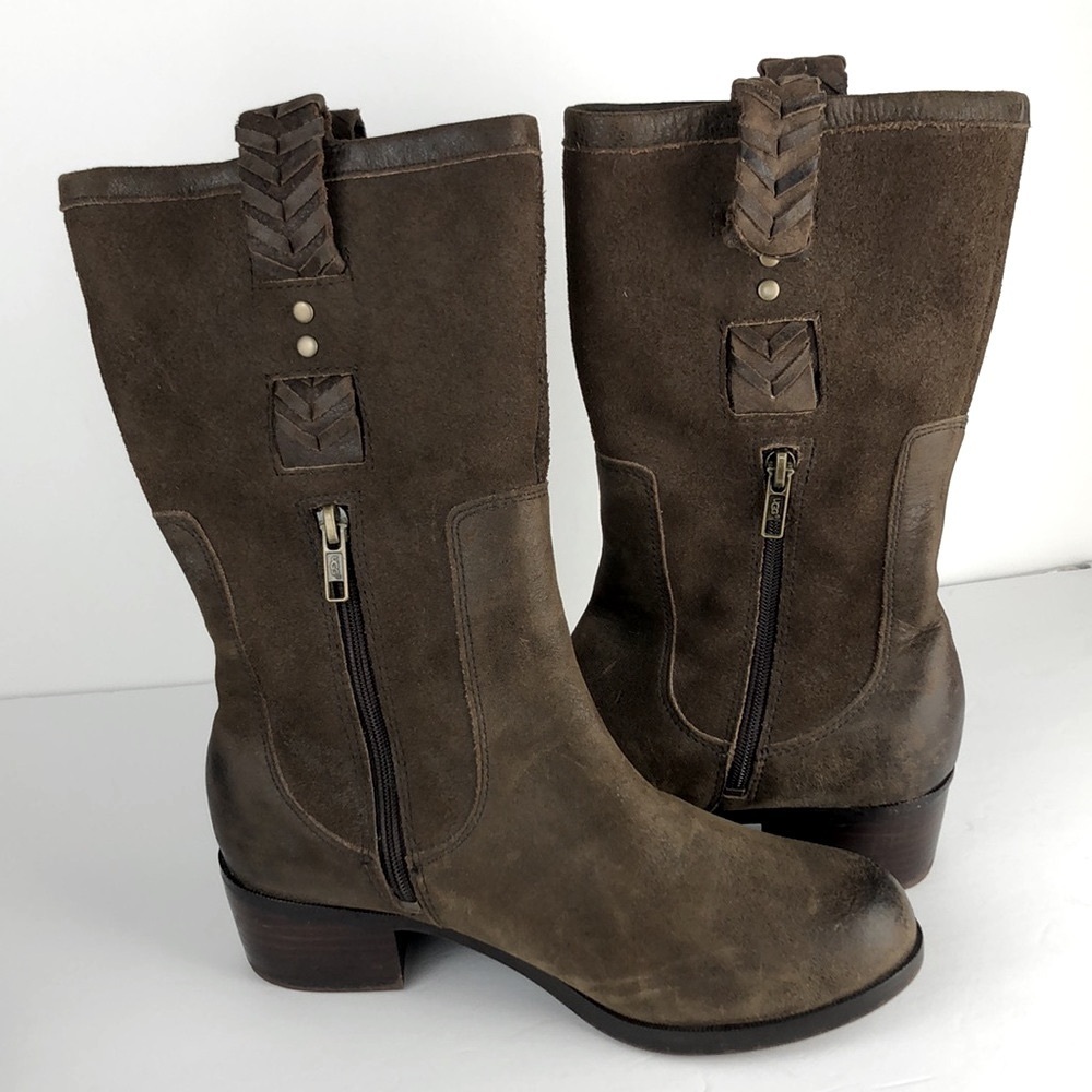Ugg Jaspan Mid Calf Brown Boots - Picture 9 of 15